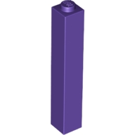 Lego kostka (kostička) 1x1x5, tmavě fialová (6173721)